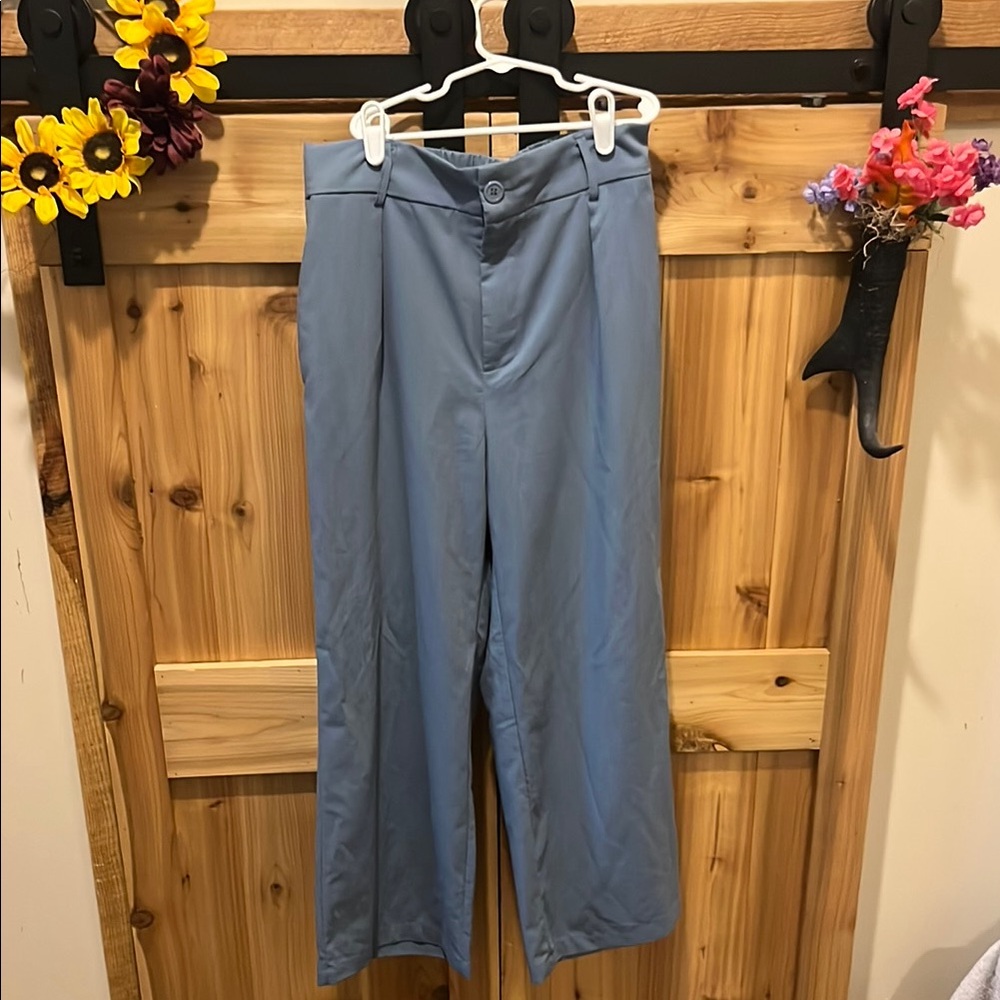 Women's Mid-Rise Boot Cut Pants in Dusty Blue